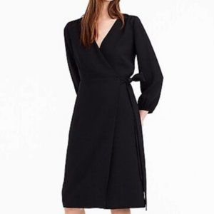 J Crew Womens Size 0 Black Crepe Wrap Career Dress